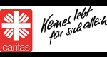 Caritas-Logo mit schwarzem Schriftzug